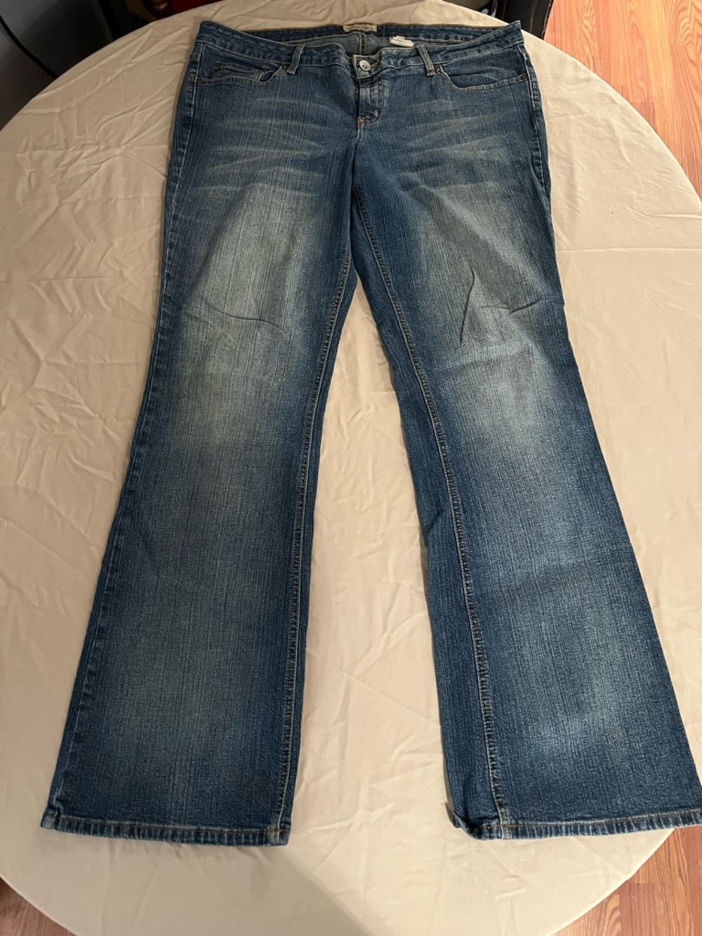 Paris Blues Women's Faded Blue Flare Jeans